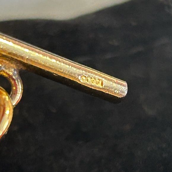 VINTAGE β70s GUCCI ITALY BROWN ENAMEL LOGO RUNWAY TOGGLE BELT/Necklace - Picture 5 of 11